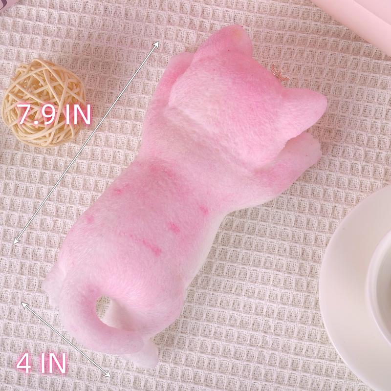 Large Taba Squishy Cat Squishy Dog Handmade Cute Cat DIY Squeeze Toy, Hyperreal Kawaii Cat Simulation Lovely Toy, Squeeze Autism Toys Stress Relidf toy, Silicone Pinch Cat