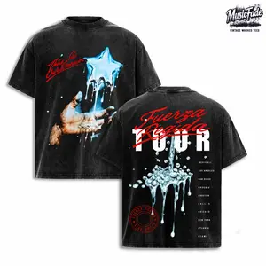 Fuerza Regida Tu BFF Vintage Washed Oversized T-Shirt, Double Sided Regional Mexican Tour Merch Tee, Corridos Tumbados Graphic Shirt, Heavyweight Cotton Acid Wash Streetwear, Retro Latin Concert Fan Merch Unisex Gift for Fuerza Regida Fans