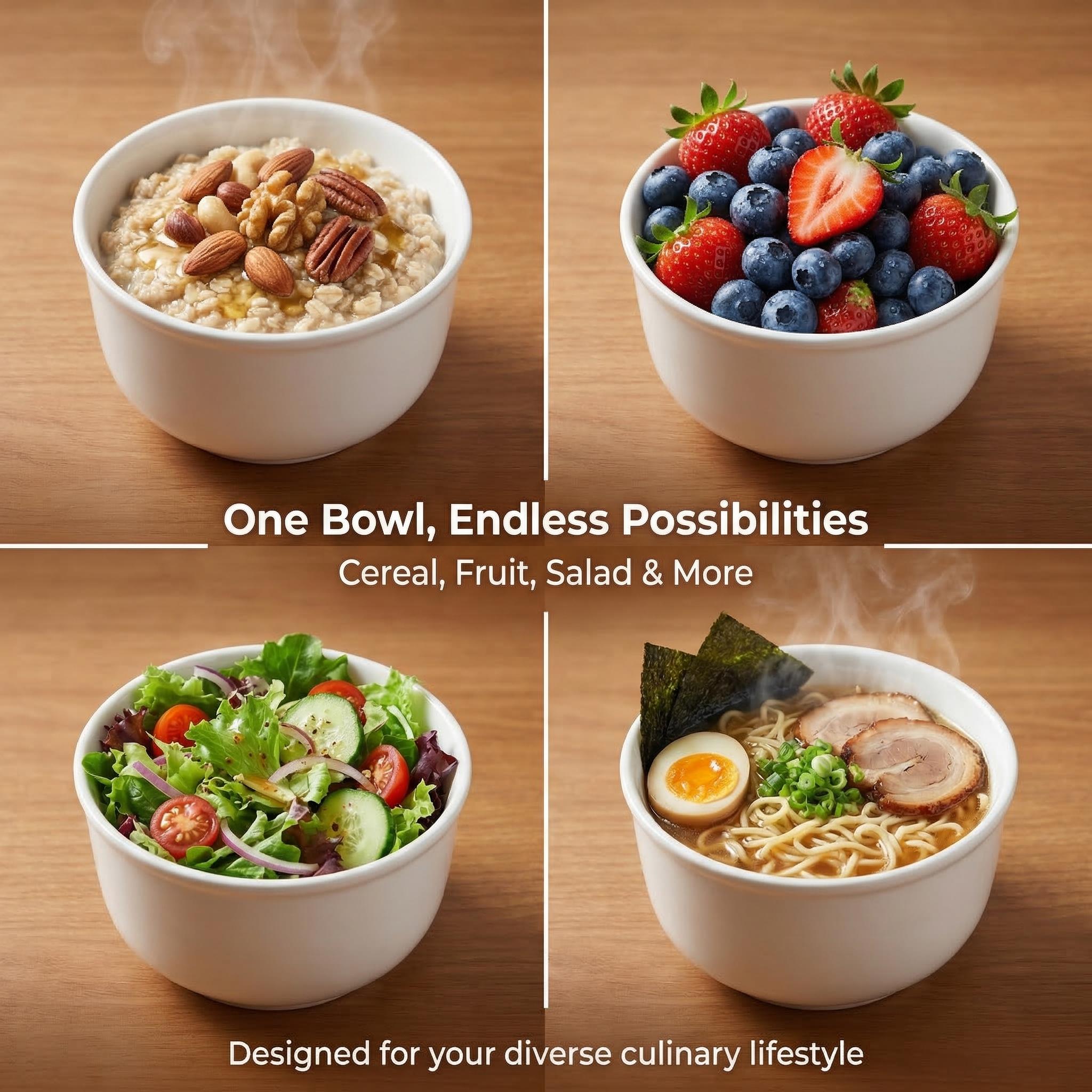 6pcs & 8pcs Porcelain Soup Bowls, 8oz White Ceramic Bowls For Kitchen, Cereal Bowl ForOatmealFruit, Salad, Ramen And Rice Bowl -Dishwasher & Microwave Safe Bowls, White,, IdealFor Daily Meals, Family Dinners, Parties, And Entertaining