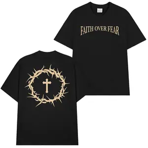 Christian Faith Over Fear Shirt for Men, Jesus Religious Shirts, Unisex Graphic Tees, God T-Shirt, Gift For Men And Women, Classic Casual Top
