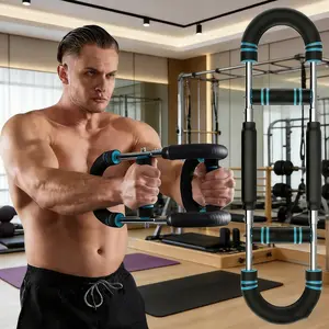 Multi-Functional U-Shaped Arm Training Tool for full-body muscle exercise, 2-level adjustable resistance. Portable home design, easy and safe for unisex use. Durable material, ideal gift for strength improvement and body shaping.