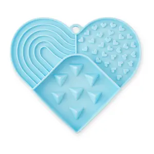 Heart Pet Lick Mat - Frosty Blue