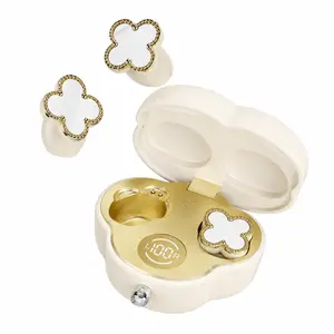 Lucky Four-Leaf Clover Earphones: Stylish, Jewelry-Style Bluetooth Earbuds. Featuring noise-cancellation and a comfortable, earring-like design—perfect for daily wear or as a gift for friends and family.