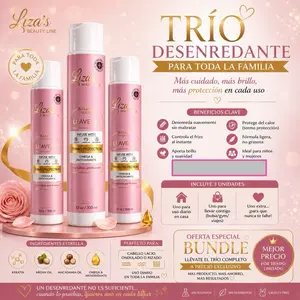 Liza's Beauty Line Leave-in Bundle - Trio Desenredante for Family Use - Omega & Antioxidants - 100g/300ml - Hair Care