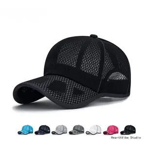 Summer Hat: Plain, Stylish Cut-out Brim, Mesh Panel Cap for Men; Fully-Trimmed Outdoor Sports Sun Hat for Women