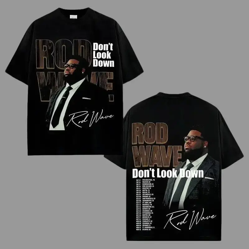 Rod Wave 'Don't Look Down Tour 2026' Tour Date Graphic 100% Cotton T-Shirt, Rod Wave Fan Graphic Tee, Dont Look Down Merch Streetwear Graphic Shirt, Gift for rap fans