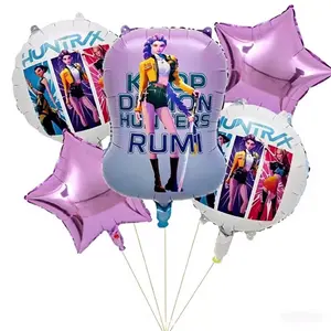 Kpop Demon Hunter Foil Birthday Party Balloons Rumi Zoey Mira