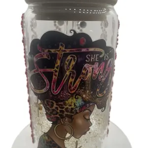 Strong Women Personalized Drinking Glass - Customizable Glassware for Women - Drinkware