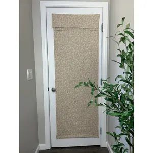 Beige Floral Print French Door Curtain - 1 Panel