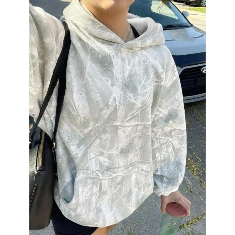 Women'sFallWinterVintageFashionHoodie,CamoLeafBranchAlloverPrint,ThickCasualLooseFitPulloverSweatshirtGift Women'sFallWinterVintageFashionHoodie,CamoLeafBranchAlloverPrint,ThickCasualLooseFitPulloverSweatshirtGift