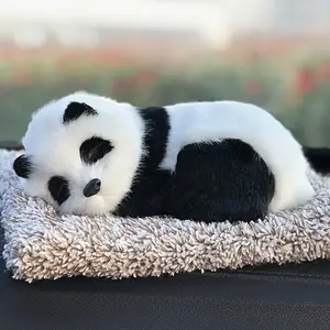 Cute Simulated Panda Dog Cat Decorations for Car Interior, Artificial Fur Panda Doll for Dashboard Decoration, Car Desktop Decor, Car Accessories