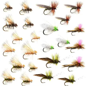 12/16/24 Assorted Fly Fishing Flies Including Caddisflies Mayfly Nymph Dragonflies Damselflies Stonefly Hopper Salmonfly Dry Flies for Trout Fishing Lure Assortment