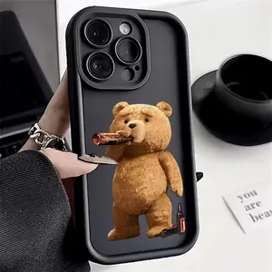 Cute Beer Bear Funny Phone Case For iPhone 17 16 15 14 13 12  Pro Max
