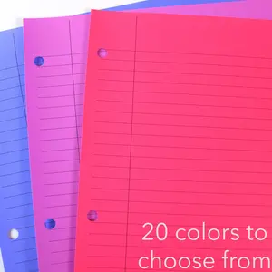 Colored Loose Leaf Paper | College Rule Paper | 3 Hole Punch Paper | Rainbow Paper
