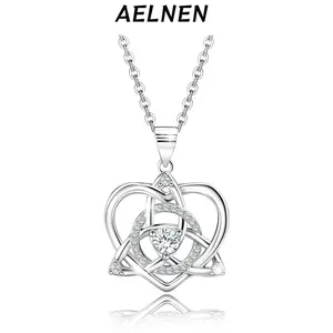 Celtic Knot Jewelry Necklace Gifts Sterling Silver Good Luck Irish Vintage Triquetra Trinity Celtics Love Knot Pendant Necklace Christmas Gifts for Women Mother
