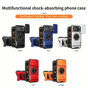 Premium Push Window Mirror Magnetic Armor Phone Case, 360° Rotatable Ring Holder Stand, Heavy Duty Shockproof Anti-Drop Full Body Protection Cover, Slim Mirror Back Protective Shell Compatible with iPhone 17 16 15 14 13 12 11 Pro Pro Max Plus, Non-Slip Wi