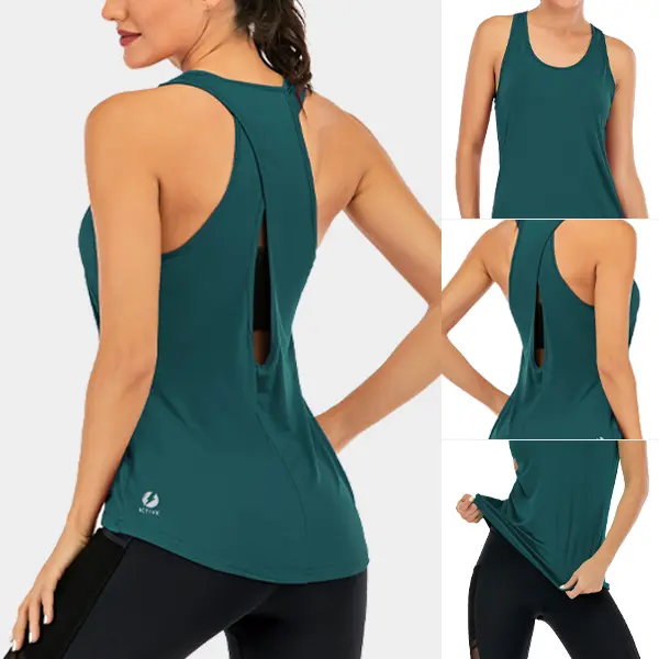 ICTIVE Women's Open Back Workout Tank Tops, Breathable Quick-Dry Sleeveless Activewear for Yoga, Running & Gym, Women's Clothes, Tops For Women