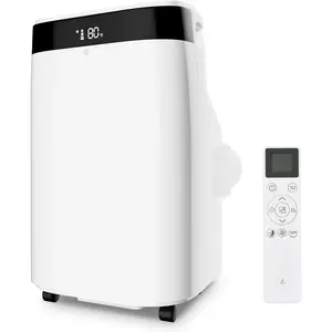 10000 BTU Portable Air Conditioner with Remote Control, 24H Timer, Silent Mode, Low Noise, Energy Efficient Cooling, Dehumidifier, Continuous Low-Maintenance Effortless Operation, for Bedroom & Office (Up to 450 Sq.Ft, White)