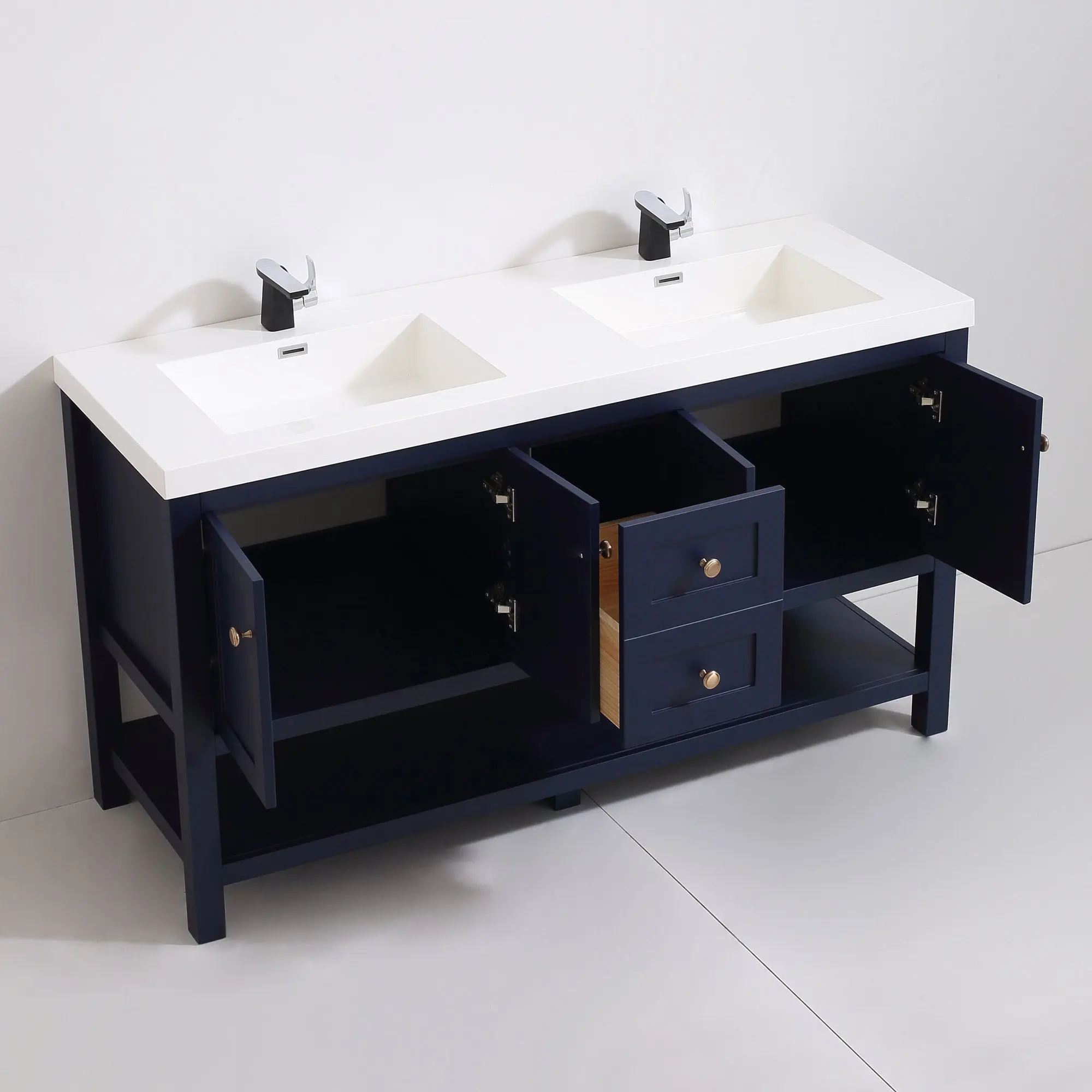 Dowell 60" Bathroom Freestanding Vanity with Four Doors, One Drawers and One Shelves - 035 60  Series