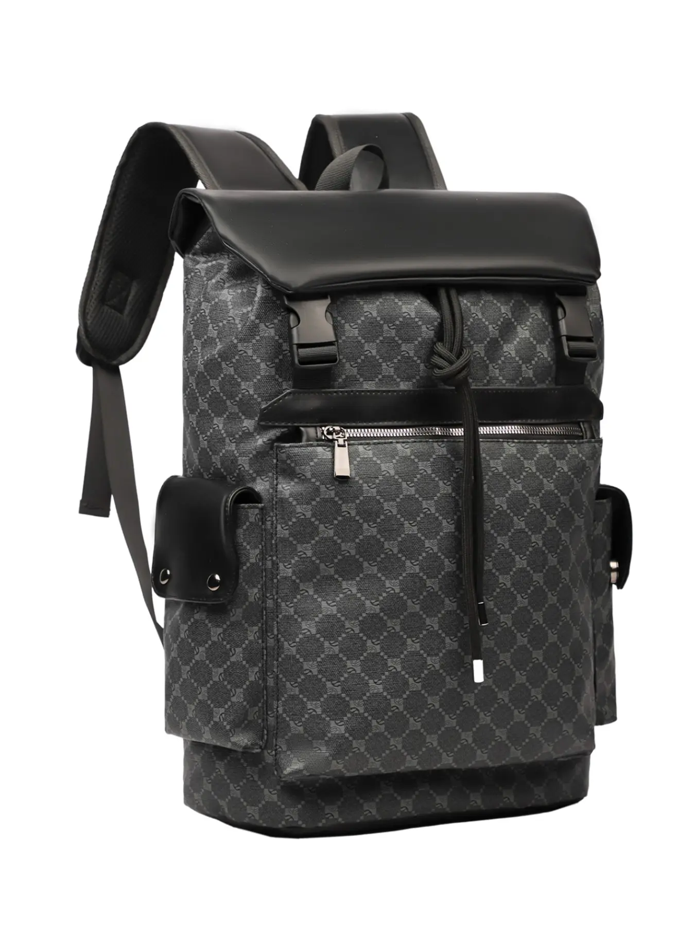 All Saints Alpha Backpack in Liquid Khaki Black Shinny AllSaints Alpha Backpack SKU: 9560041 - YouTube main image 2