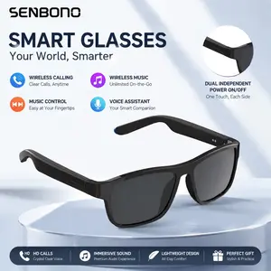 Senbono Smart Bluetooth-compatible Glasses, Bluetooth-compatible 5.4 Stable Connection, Dual Touch Control, Blue Light Blocking Lenses, Lightweight Comfort, Multifunctional Smart Glasses, Smart Wireless Glasses, Wireless Eyewear