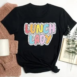 Men's school cafeteria worker appreciation and fun identity Graphic T-Shirt - Short Sleeve Crew Neck Regular Fit Casual Wear | Soft & Breathable Fabric, Durable Print, Everyday Comfort, Machine Washable, casual and playful with colorful, polka-dotted text