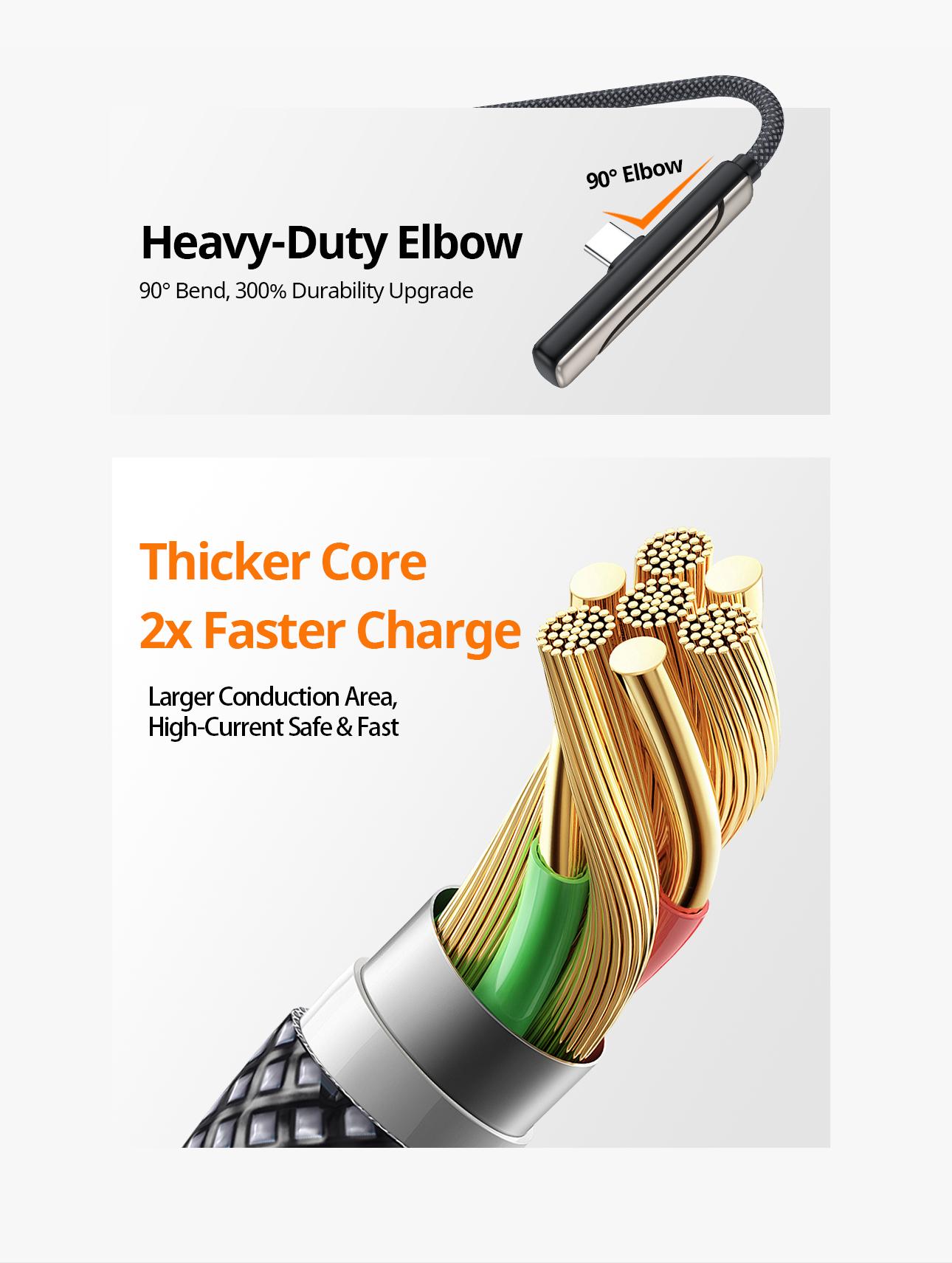 6.6 ft invisible charging cable with hidden stand, compatible with iPhone 15/16/17. Combines charging cable and phone stand into one, supports 45W super fast charging, ideal for gaming, work, and car travel; Samsung Type‑C fast charging cable, black, 3.3