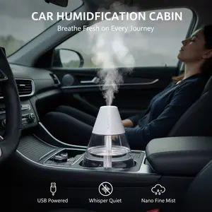 Portable Mini Humidifier,  2 Mist Modes, Quite, Small Humidifiers for Bedroom Travel Office Desk Plants(White)