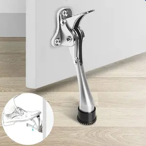 1Pack One Touch Kickdown Door Stopper(1pack), Door Holder, Heavy Duty Door Stops, Bottom of Door, Height-Adjustable Rubber Tips，Door Stops,Comes with mounting screws ﻿