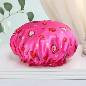 [Please no Separate Purchase-Only for 4 bundles] Print Shower Cap for Hair Protection in Bath & Kitchen Waterproof Oil-Smoke Resistant Quick-Dry Design with Butterfly Pattern
