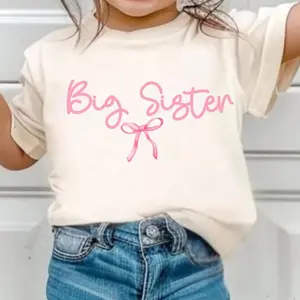 Big Sister Shirt for Youth, Cute Announcement Shirt, Coquette Bow Big Sister Gift, Big Sister To Be, Pregnancy Reveal Shirt, Big Sister Tee