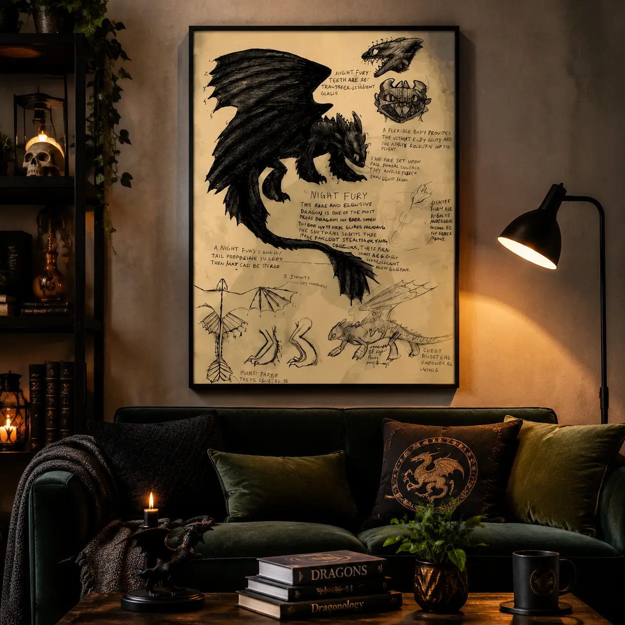 Fantasy Dragon Artistic Canvas Poster Print | Adventure Room Decor, Home Decoration for Bedroom, Gaming Room