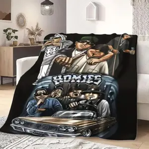 This Lil Homies Retro Cartoon Character Design Ultra-Soft Flannel Throw Blanket offers all-season comfort and warmth, making it perfect for the living room, office, sofa, and travel. With vibrant mixed colors, it’s an ideal gift for home decor.