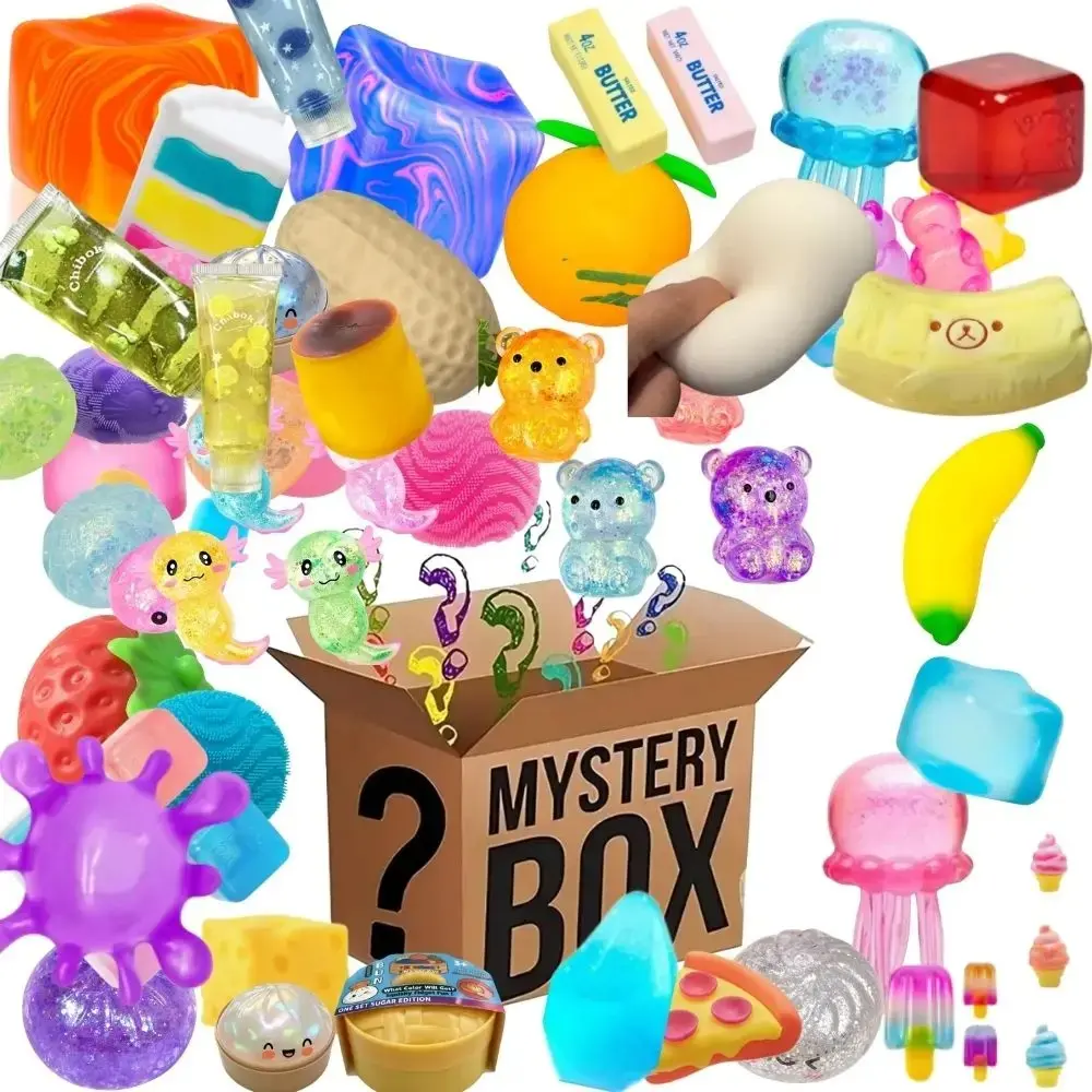 100+Pcs Surprise Squishy Blind Box Toys Random Mystery Figures Slow Rebound Soft  Fidget Sensory Toys Stress Relief