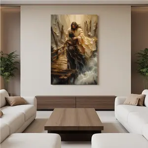 Jesus Saving Believer in Danger Christian Art Religious Decor for Foyer Leisure Area Home Jesus Embracing Believer in Peril in Dangerous Rapids Spiritual Redemption Wall Art Spiritual Shelter Ornamentsposter  Decor Religious  Wall