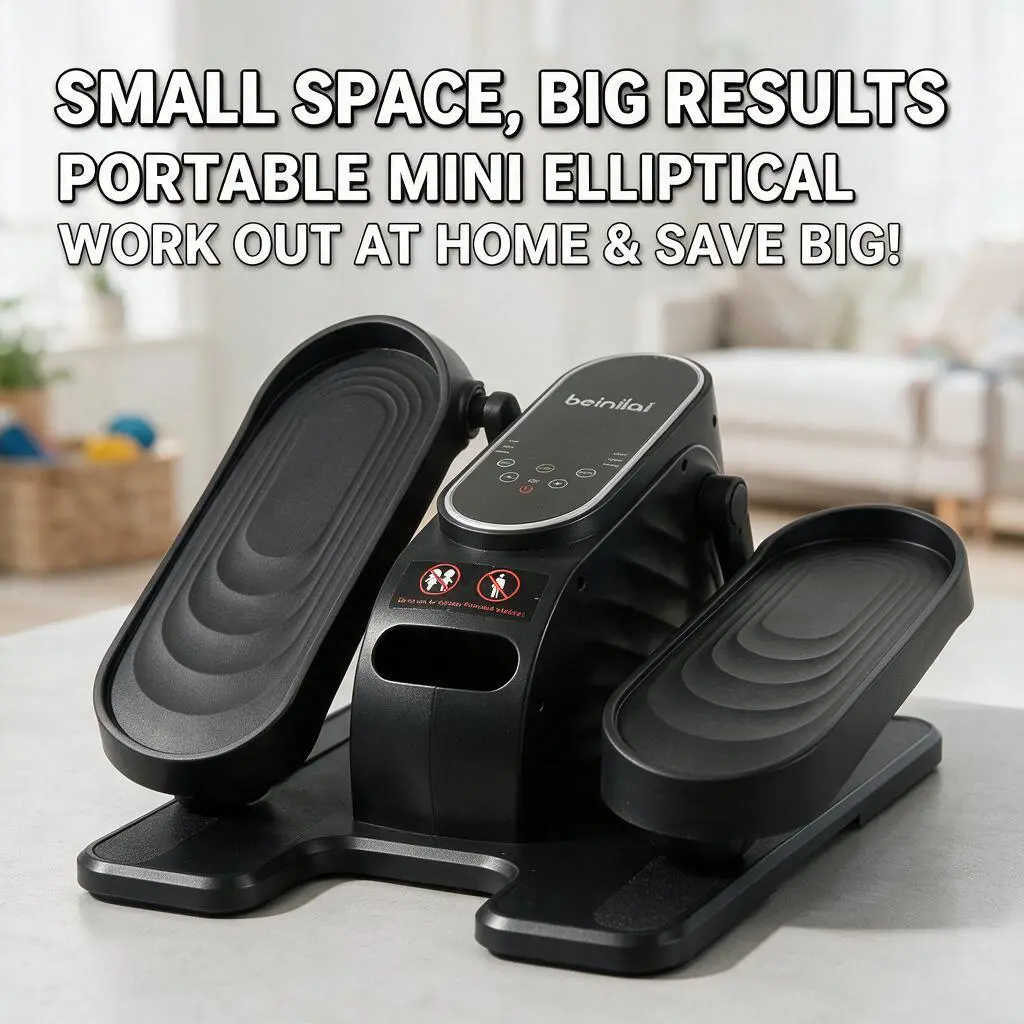 Unisex Electric Under Desk Elliptical Machine - Compact Magnetic Resistance Seated Pedal Exerciser, 15 Adjustable Speeds, Remote, LCD Display, Quiet Operation, Anti-Slip, Space-Saving, Fully Assembled ABS Plastic for Home Gym (Battery Not Included)