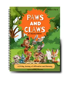 Paws and Claws 21-Day Affirmation & Discovery Coloring Book for Kids (Ages 5–8, Activities, Stickers & Poster Included)
