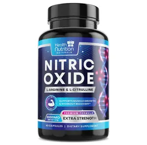 Extra Strength Nitric Oxide Booster - 3X Strength L-Arginine AKG & Citrulline Malate - Men & Women Premium Pre Workout Nitric Booster - Natural Energy & Muscle Support, Bottled in USA - 60 Capsules