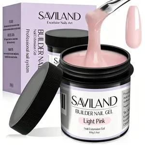 SAVILAND Light Pink Builder Gel for Nails 100g (3.5 oz) – Thick Nail Builder Gel for Nail Extensions, Strengthening & Nail Art, Professional Manicure Gel for Salon & Home DIY summervibes