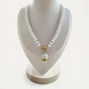 Color melody mushroom and eye necklace