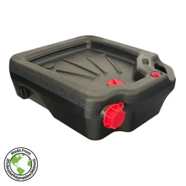 16-Quart Automotive Oil Drain Pan, Leak-Resistant Container with Lid