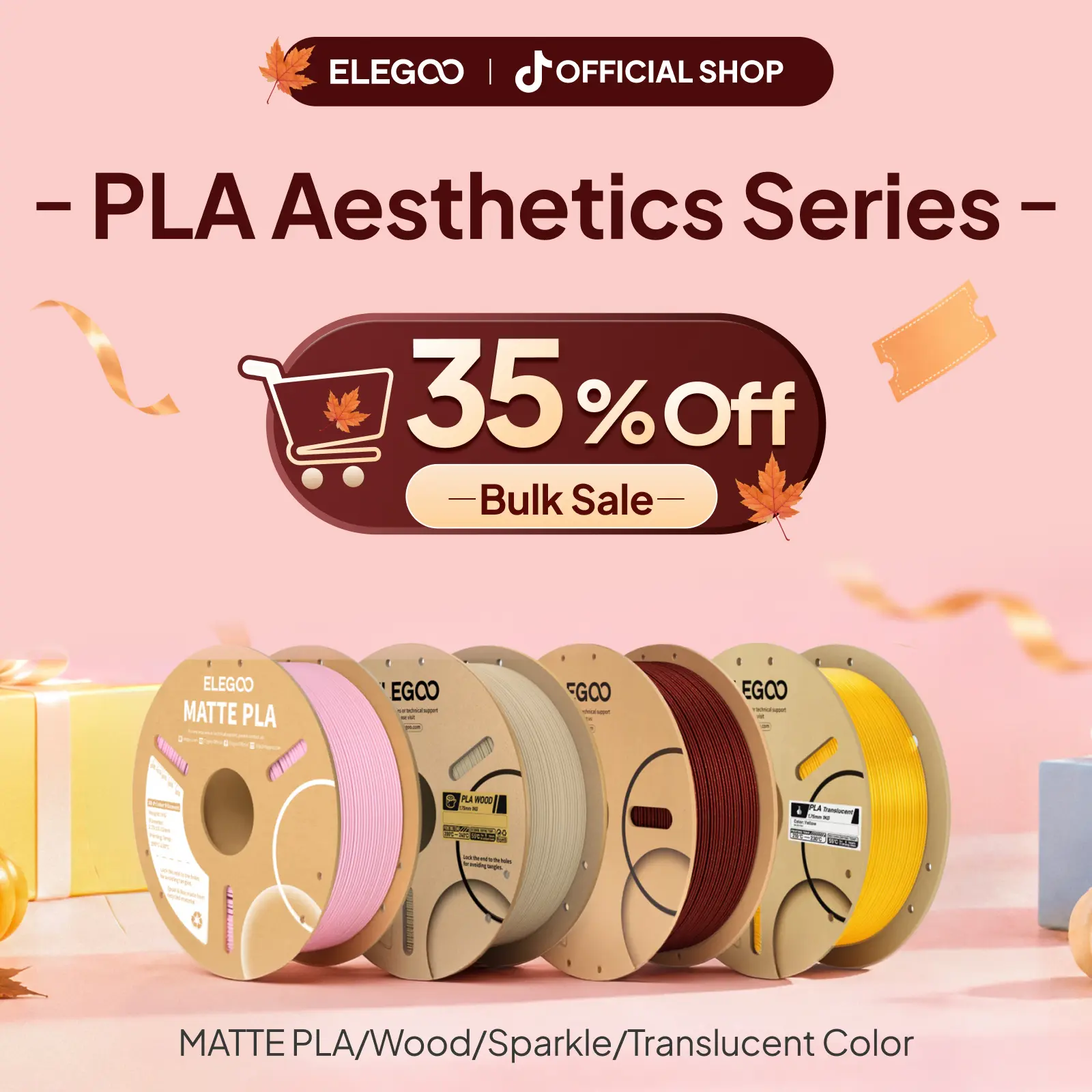 ELEGOO Matte White PLA 3D Printing Supplies, 1.75mm Diameter 1KG Cardboard Spool - Low Gloss, Smooth Prints, Universal Fit for A1, Ender Series, Kobra Series & FDM 3D Printers