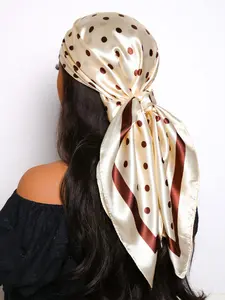Women's Polka Dot Print Square Scarf, Printed Polyester Scarf, Boho Style Scarf, Casual Soft Comfortable Fashion Bandana for Daily Wear, Fashion Accessories for Women & Girls, Fashion Hair Scarves