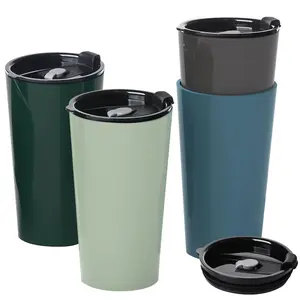 4pcs 20oz Coffee Mug Set with Lids, Unbreakable Food-Grade PP BPA-Free Cups, Microwave & Dishwasher Safe,water bottle,Lightweight Portable Mug for Home, Office, Hiking & Commuting,hand mug lady gift husband outdoorfun