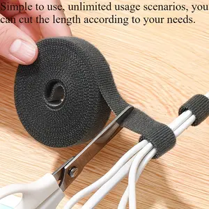 Multi-Functional Self-Adhesive Cable Management Tape Roll, Strong Magic Tape for Home Office, Durable Cuttable Binding Strap