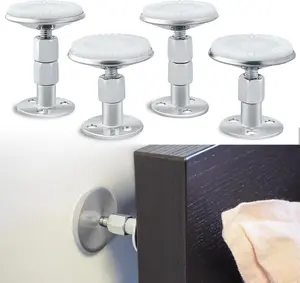 4PCS Upgraded Headboard Stoppers for Wall Adjustable Bed Noise Stopper with Wall Protection Bed Stoppers for Headboard for Bed Frame Sofa Cabinet Easy to Install 1.3in-3.4in Rubber Anti-Slip Textures