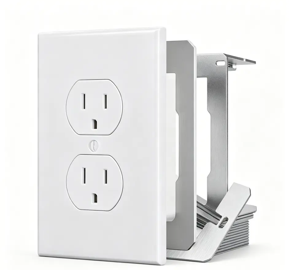 【diyproject】Outlet Spacer Wall Plate Box Extender for Recessed Electrical Outlets, Adjustable Stainless Steel Repair Shims Kit, Rustproof Durable Spacer for Sunken Loose Duplex Receptacle Covers, Easy DIY Home Improvement Install Fix Wall Plates