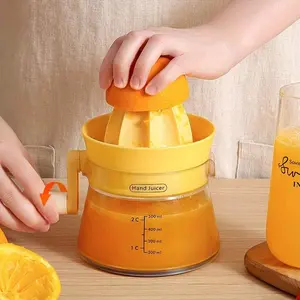 Manual Orange Juicer, 1 Count Handheld Orange Juicer with Measuring Function, Durable Fruit & Vegetable Juicer for Orange, Lemon, Grapefruit, Kitchen, Fruit Juice Extractor