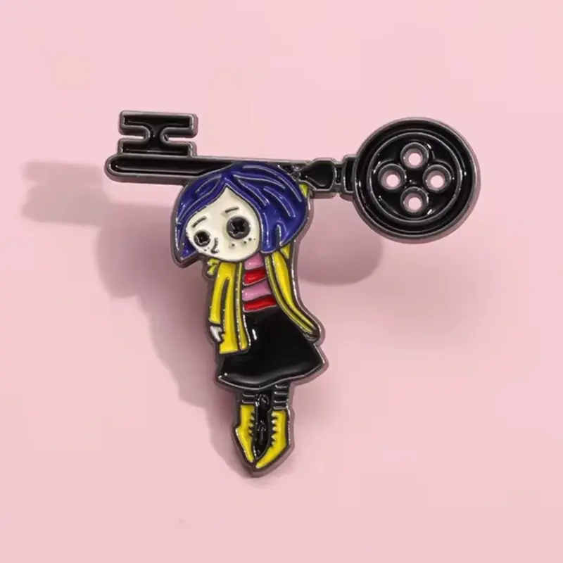 Horror Anime Movie Doll Eye, Cute Halloween Badge Button for Girls, Unique Fashion Accessory for Clothes & Bags, Durable Metal Pins, Brooch Pin Clip