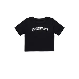 Shawna Black Crop Tee Shirt